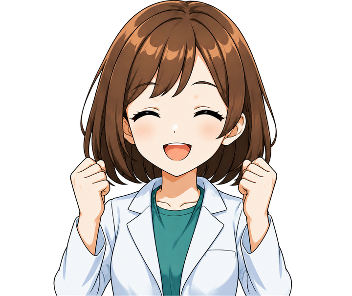 大きな笑顔で喜ぶ如月ちゃん